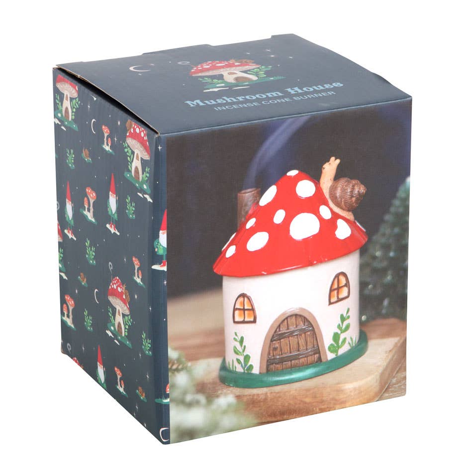 Mushroom House Whimsical Incense Burner