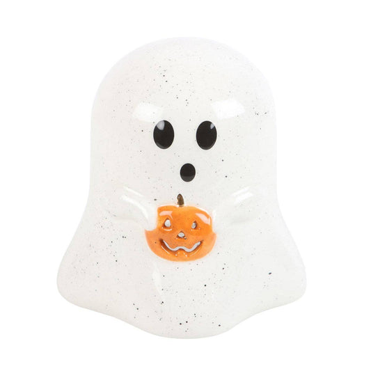 Ghost Halloween Tealight Candle Holder with Pumpkin