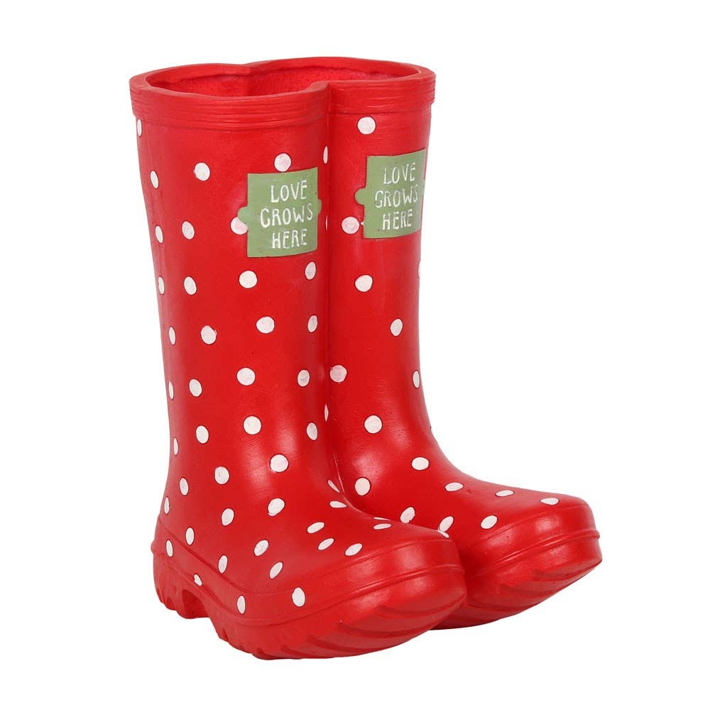 Red Rain Boot Flower Planter – Whimsical Garden Decor