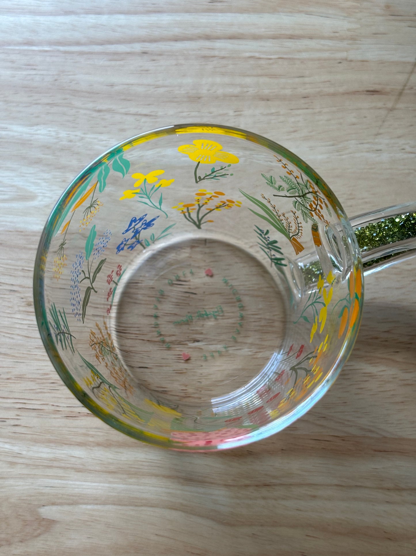 Wildflower Floral Glass Mug