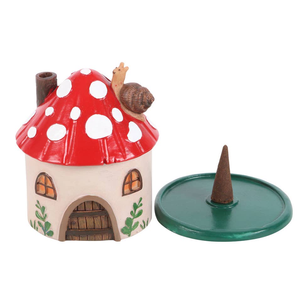 Mushroom House Whimsical Incense Burner