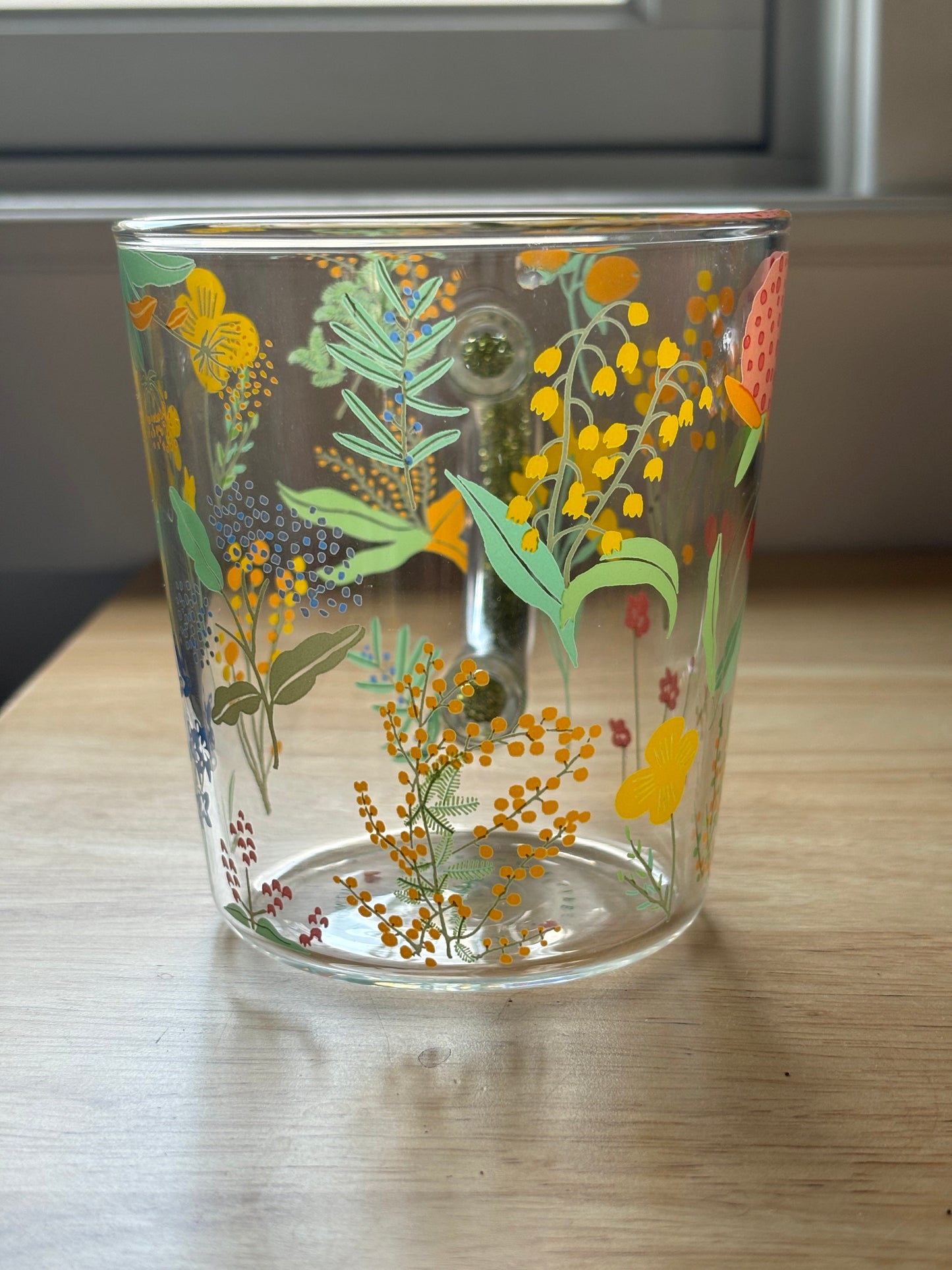 Wildflower Floral Glass Mug