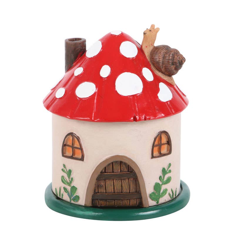 Mushroom House Whimsical Incense Burner