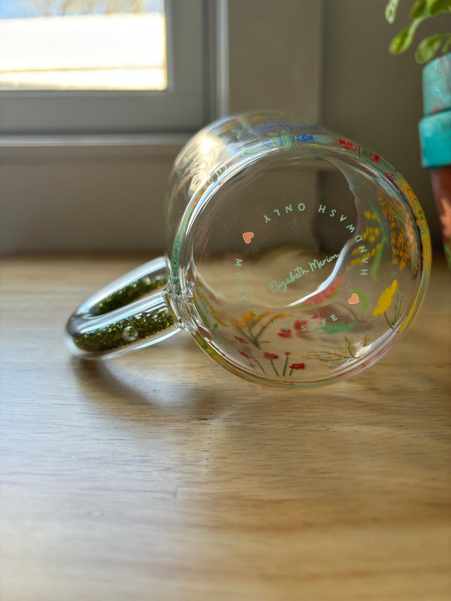 Wildflower Floral Glass Mug