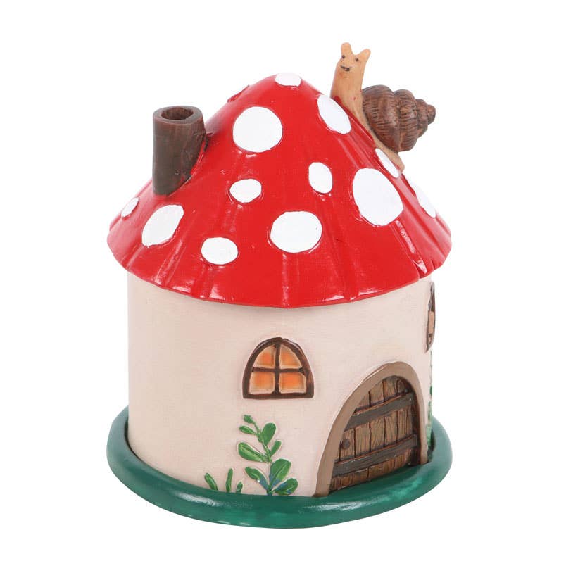 Mushroom House Whimsical Incense Burner