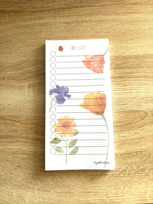 Floral Design To Do Notepad