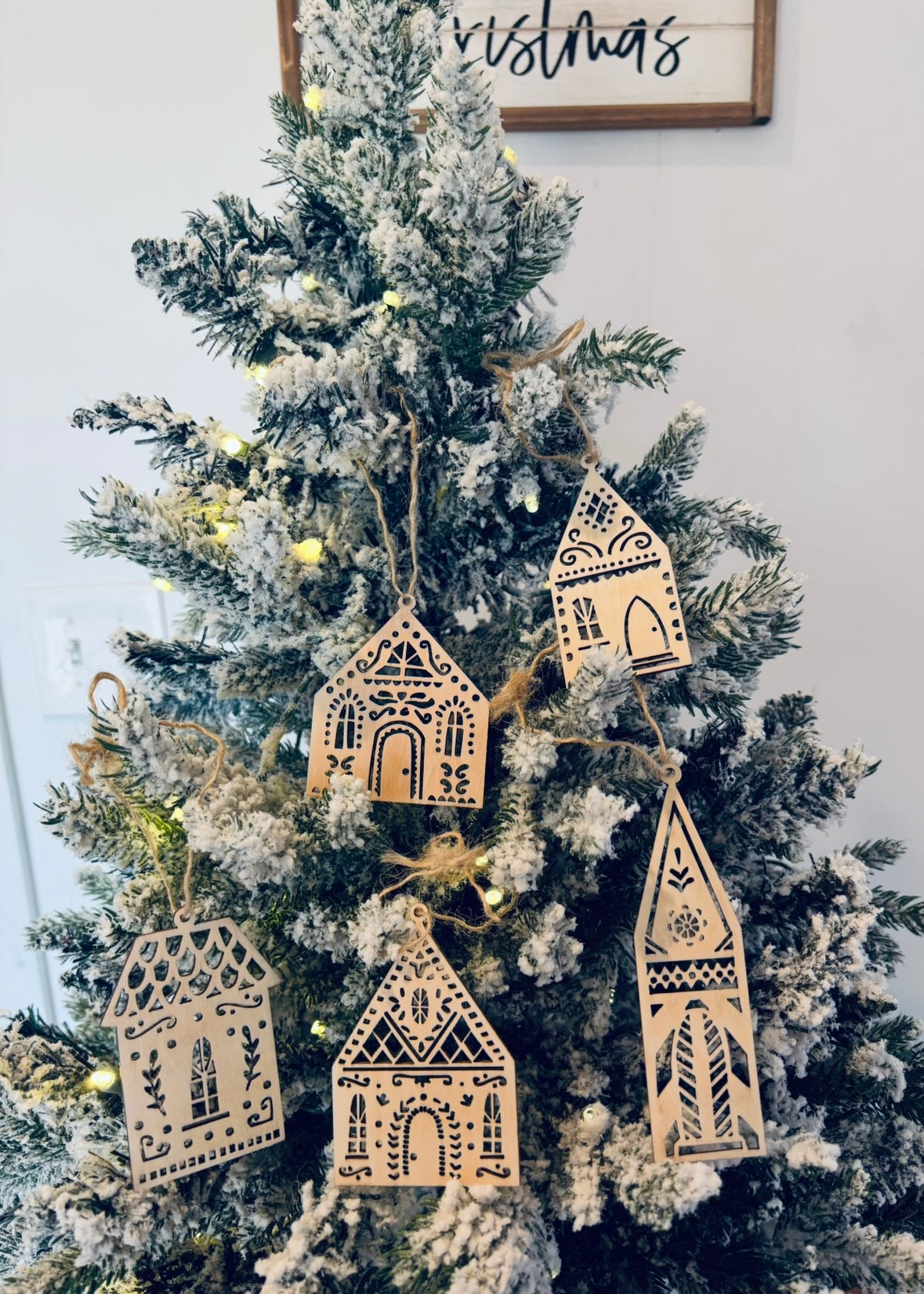 Nordic Wooden Ornaments – Set of Scandinavian Christmas Decorations