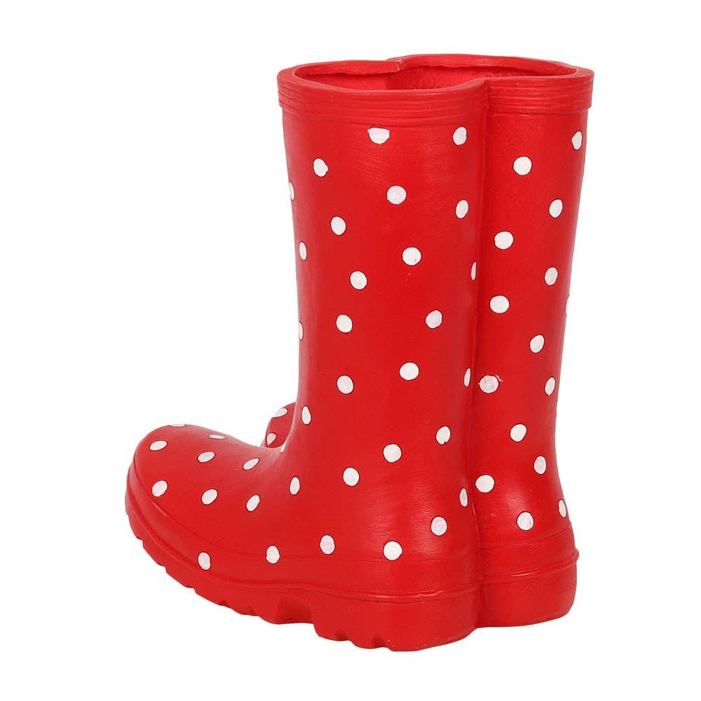 Red Rain Boot Flower Planter – Whimsical Garden Decor
