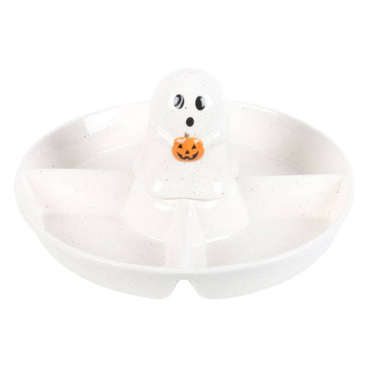 Halloween Ghost Chip and Dip Snack Serving Dish