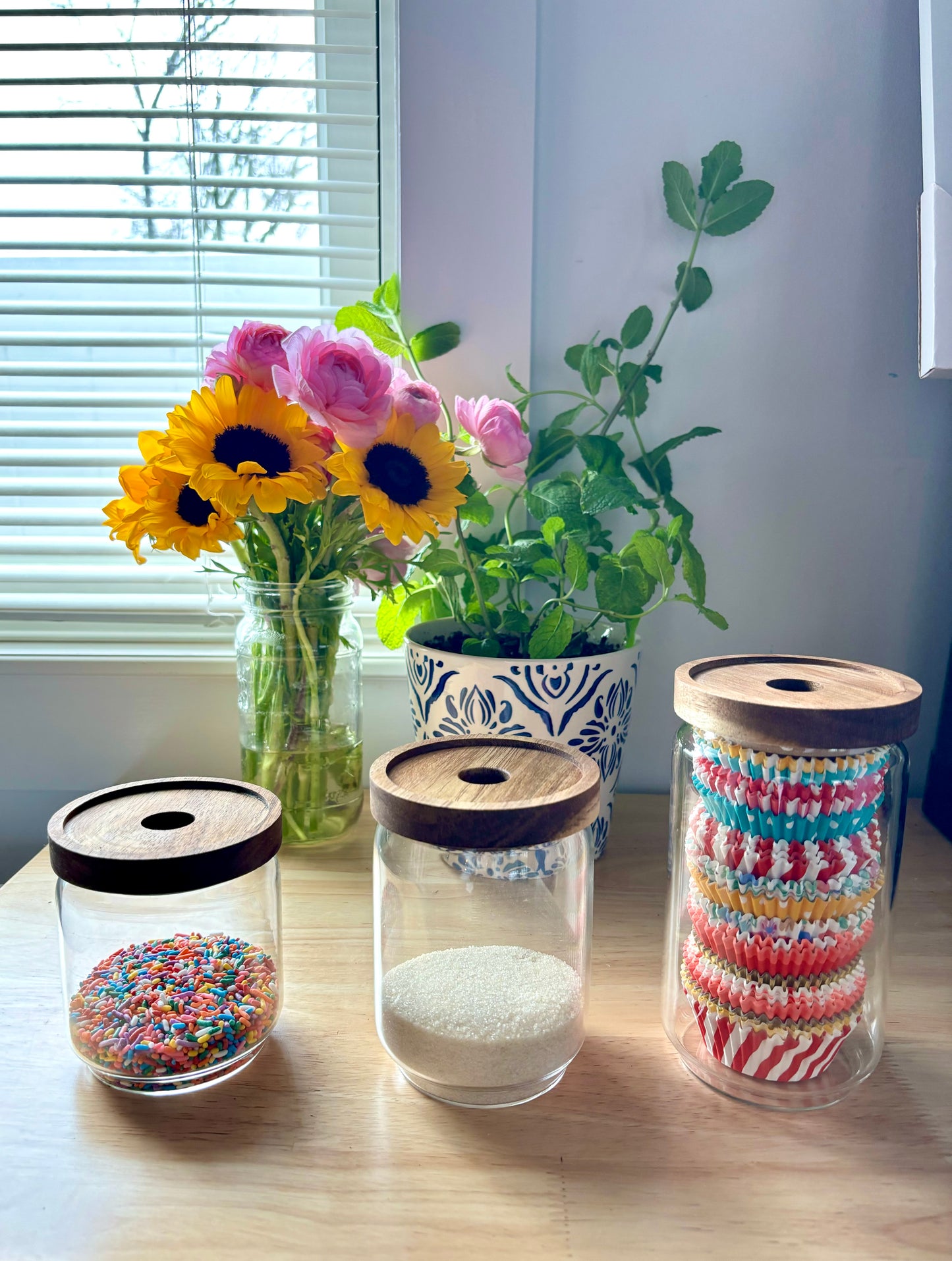 Glass Jar with Acacia Lid - Medium