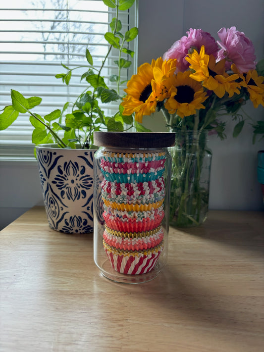 Glass Jar with Acacia Lid - Large