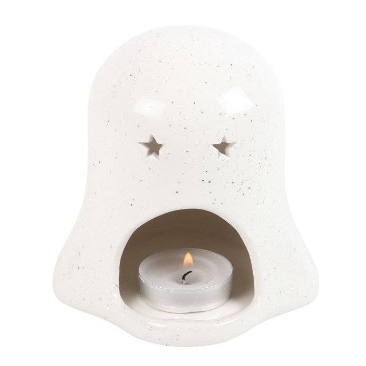 Ghost Halloween Tealight Candle Holder with Pumpkin