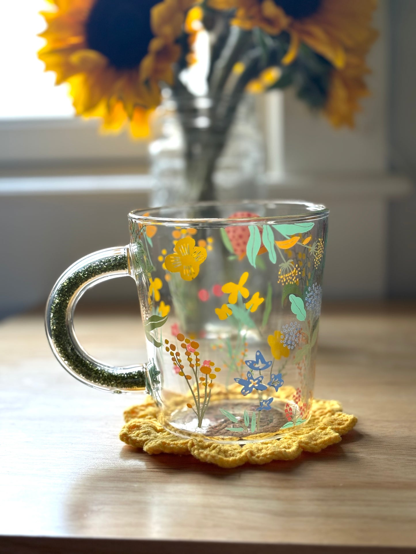 Crocheted Sunflower Coaster