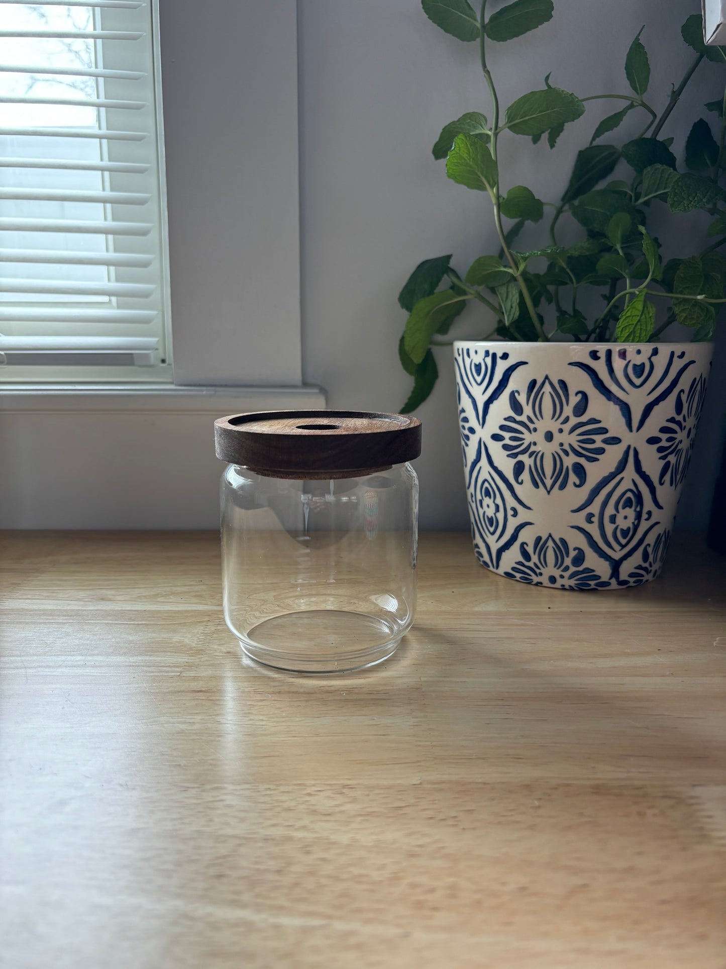 Glass Jar With Acacia Lid - Small