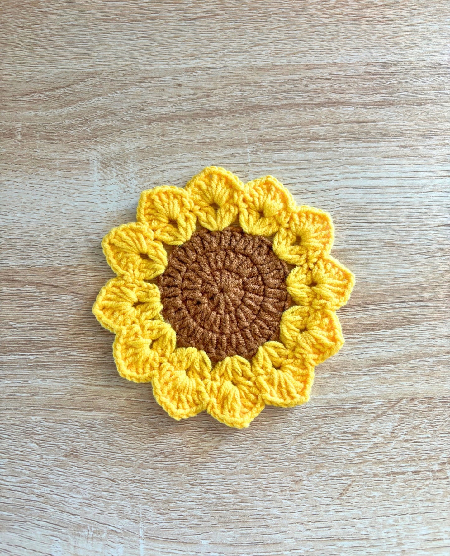 Crocheted Sunflower Coaster