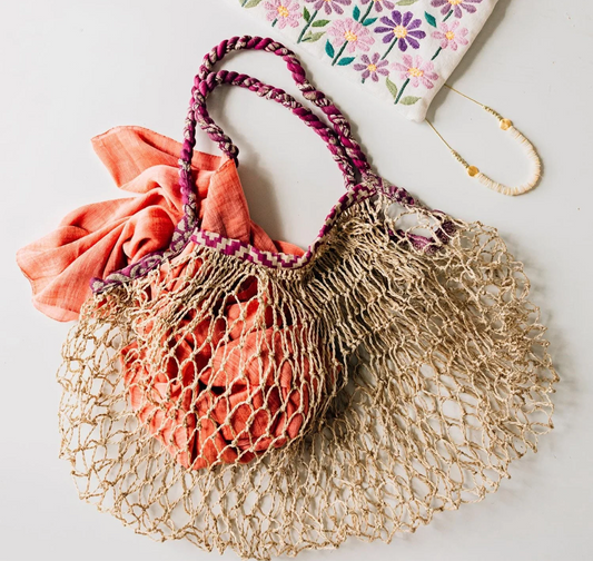 Jute & Sari Slouchy Net Bag