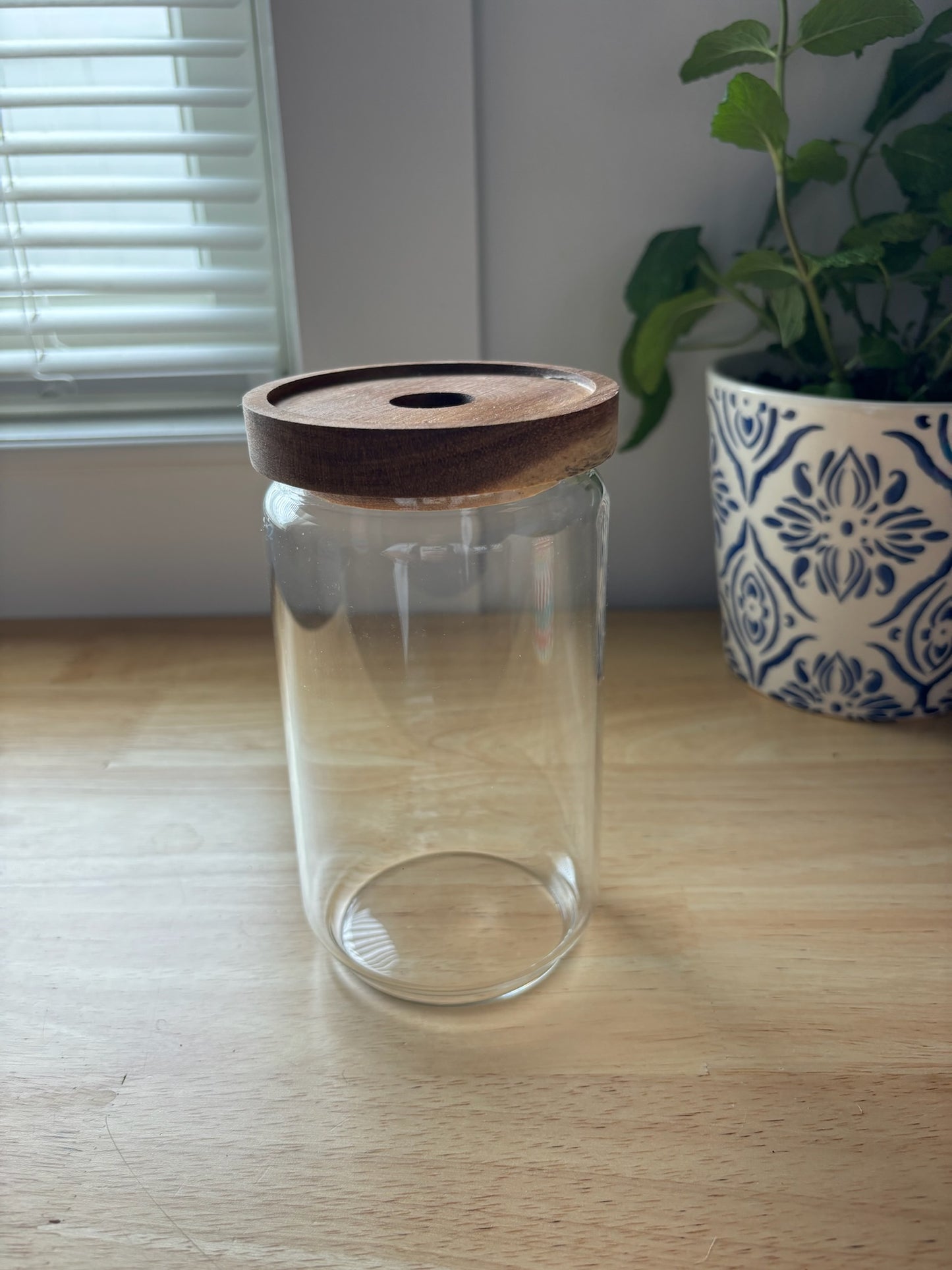 Glass Jar with Acacia Lid - Large