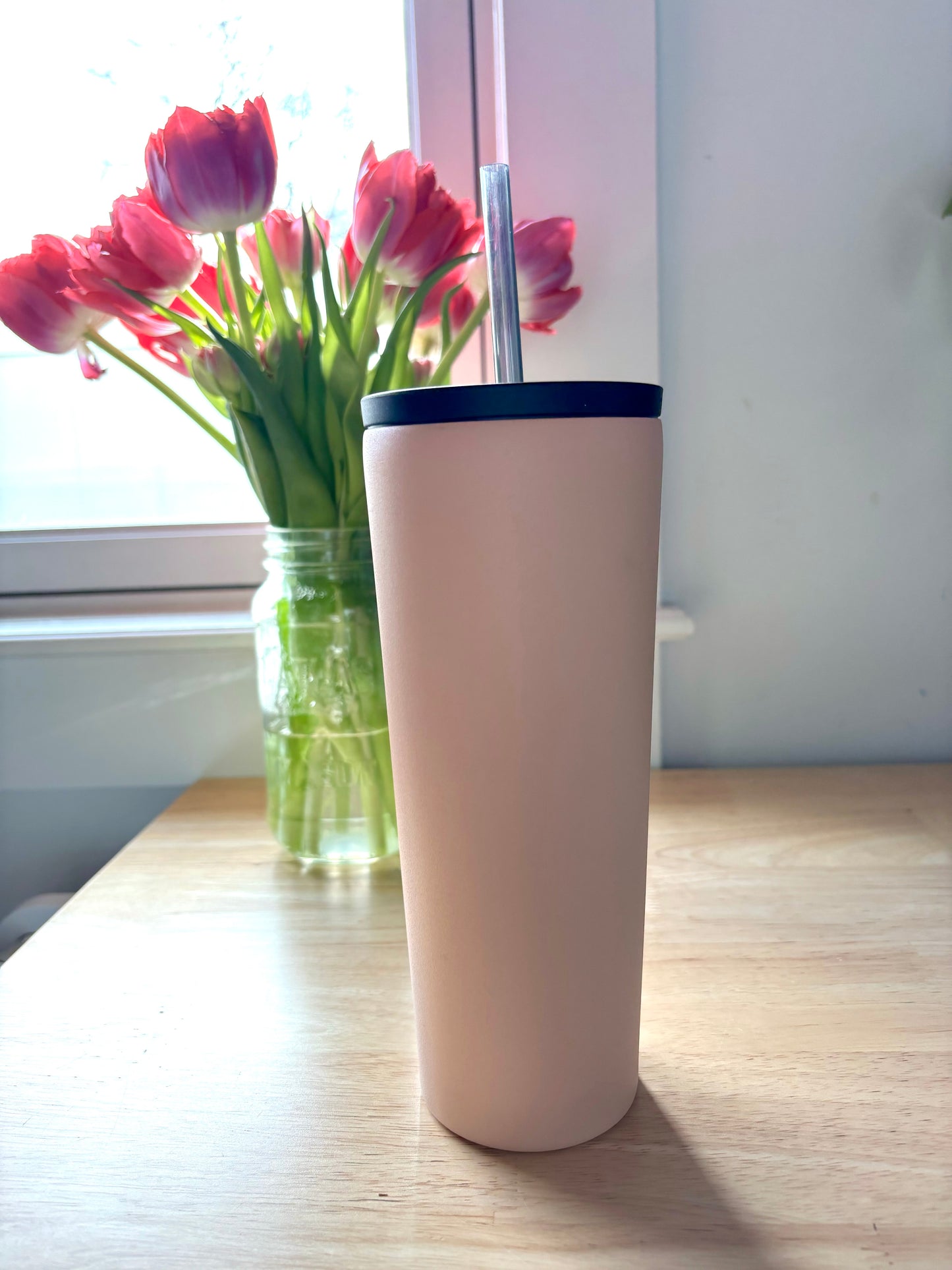 Stainless Steel 24oz Tumbler in Light Pink