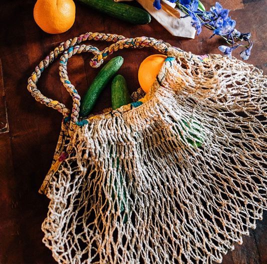 Jute & Sari Slouchy Net Bag