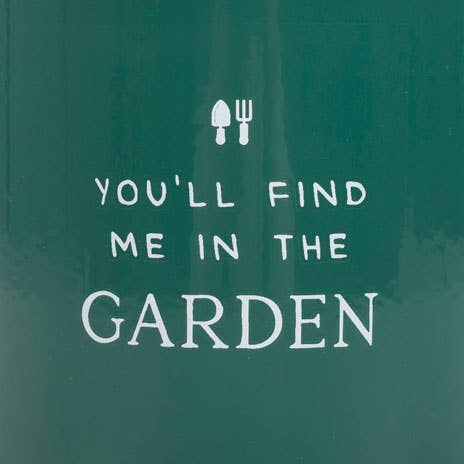 Find Me in the Garden Green Enamel Mug