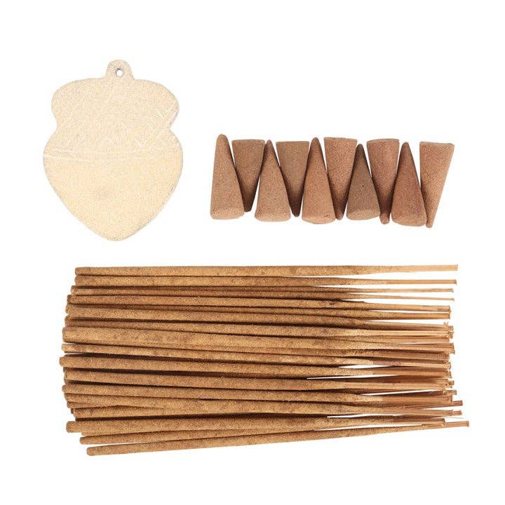 Autumn Acorn Warm Vanilla Fall Incense Gift Set